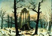 Caspar David Friedrich Cloister Cemetery in the Snow Spain oil painting artist